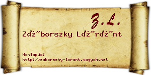 Záborszky Lóránt névjegykártya