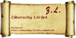 Záborszky Lóránt névjegykártya