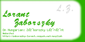 lorant zaborszky business card
